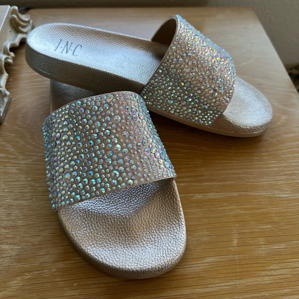 INC Women's Sparkly Rhinestone Sandals/Slides, Wms. Sz. 10, New, Never Worn